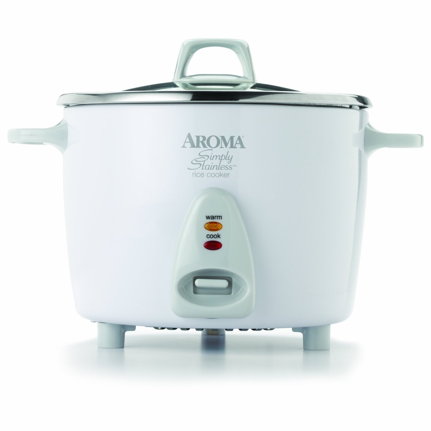 AROMA ARC-753SG White Simply Stainless 6-Cup Rice Cooker 